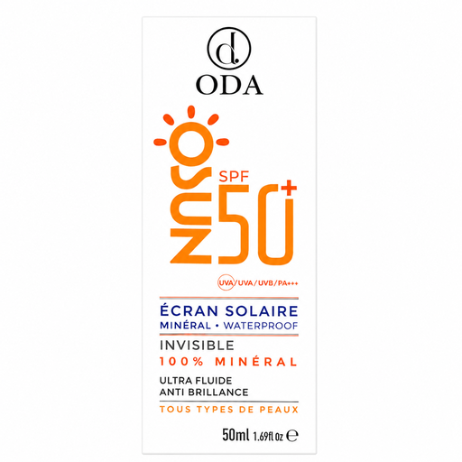 ODA ECRAN SOLAIRE MINERAL WATERPROOF INVISIBLE SPF50+ 50ML