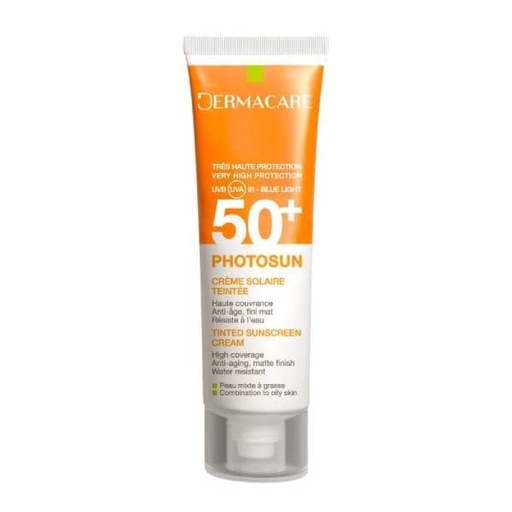 DERMACARE PHOTOSUN 1.5 FLUIDE MATIFIANT TEINTEE PEAUX MIXTES A GRASSES SPF 50+ 50ML