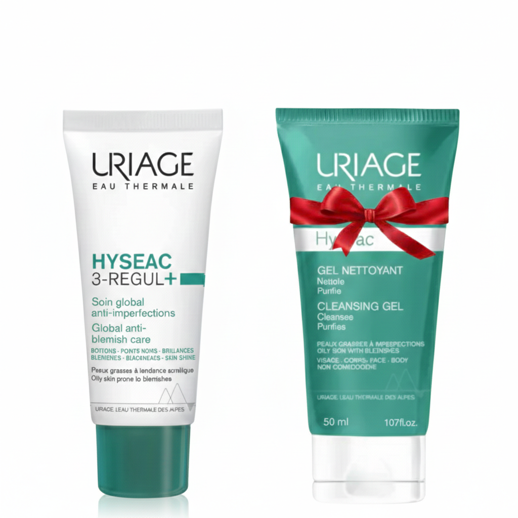 URIAGE HYSEAC 3 REGUL+ SOIN GLOBAL 40ML+HYSEAC GEL NETTOYANT 50ML (OFFERT)