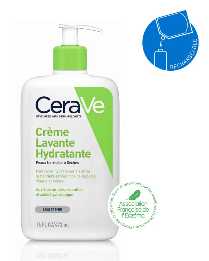 CERAVE CREME LAVANTE HYDRATANTE POUR PEAUX NORMALES A SECHES 473ML 