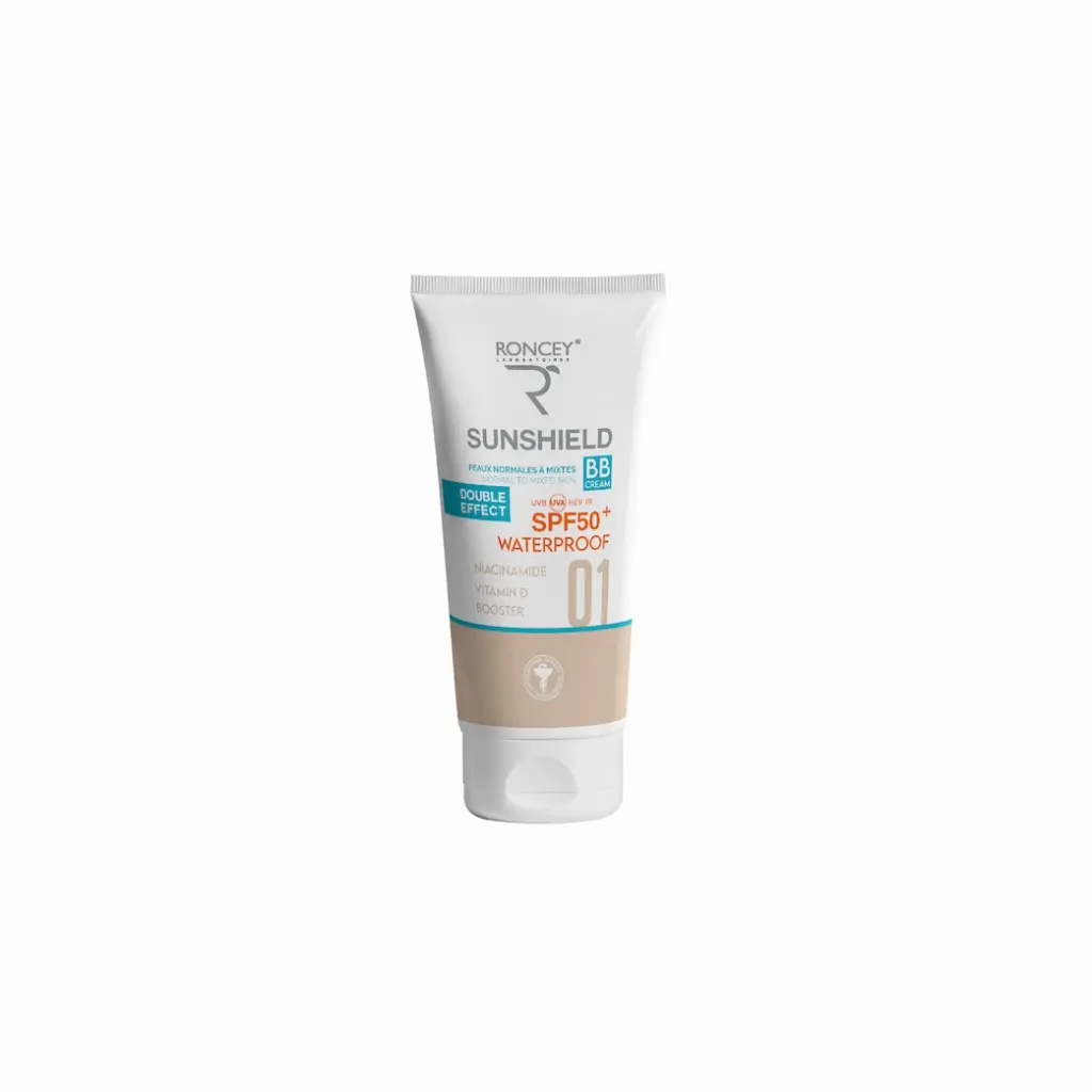 RONCEY SUNSHIELD POUR LES PEAUX NORMALES A MIXTES WATERPROOF TEINTE 01 SPF50+ 50ML 