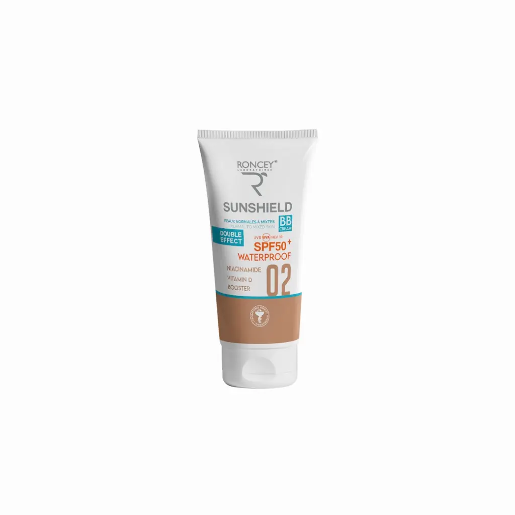 RONCEY SUNSHIELD POUR PEAUX NORMALES A MIXTES WATERPROOF TEINTE 02 SPF50+ 50ML 