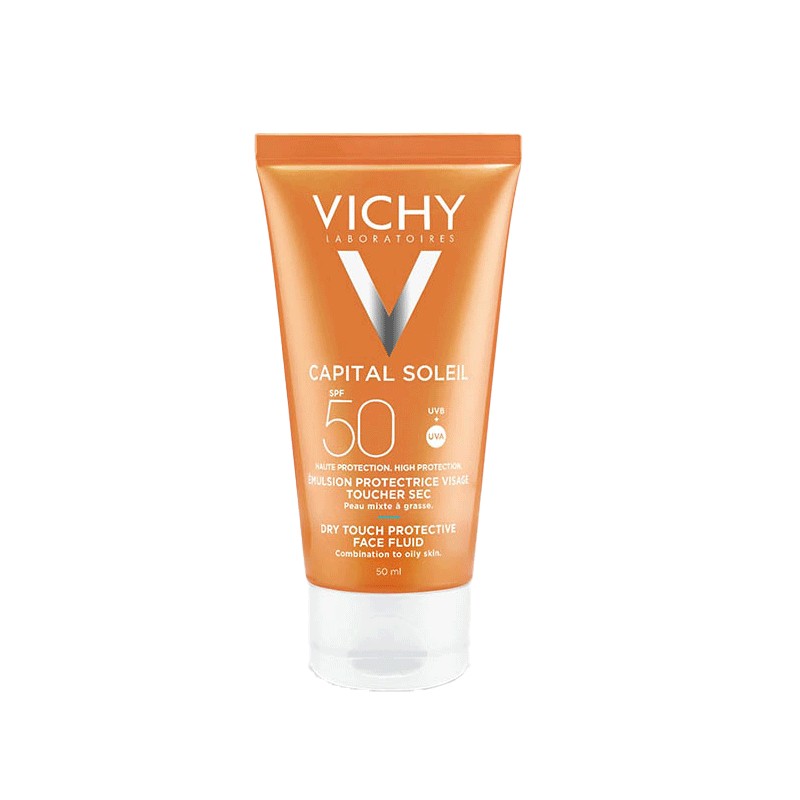 VICHY CAPITAL SOLEIL EMULSION TOUCHER SEC PEAUW MIXTE A GRASSE SPF50+ 50ML