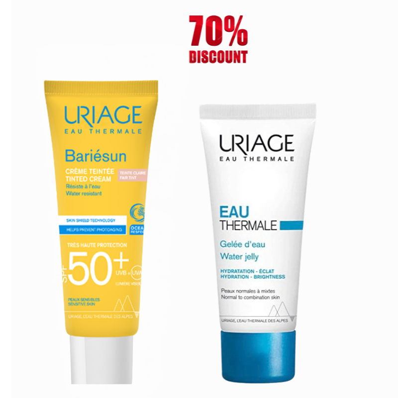 URIAGE EAU THERMALE GELEE D'EAU 40ML+BARIESUN CREME SOLAIRE TEINTEE CLAIRE SPF50+ 50ML (-70%)