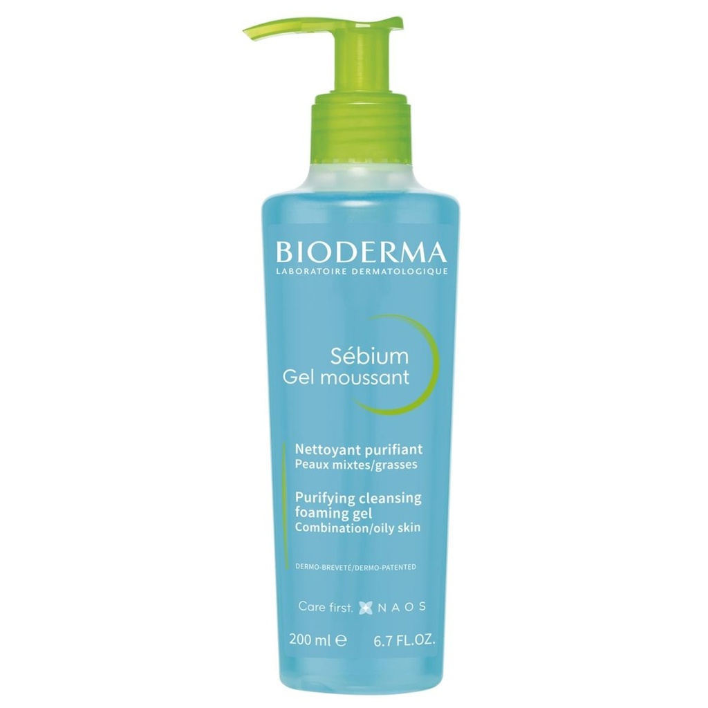 BIODERMA SEBIUM GEL MOUSSANT PURIFIANT POMPE 200ML