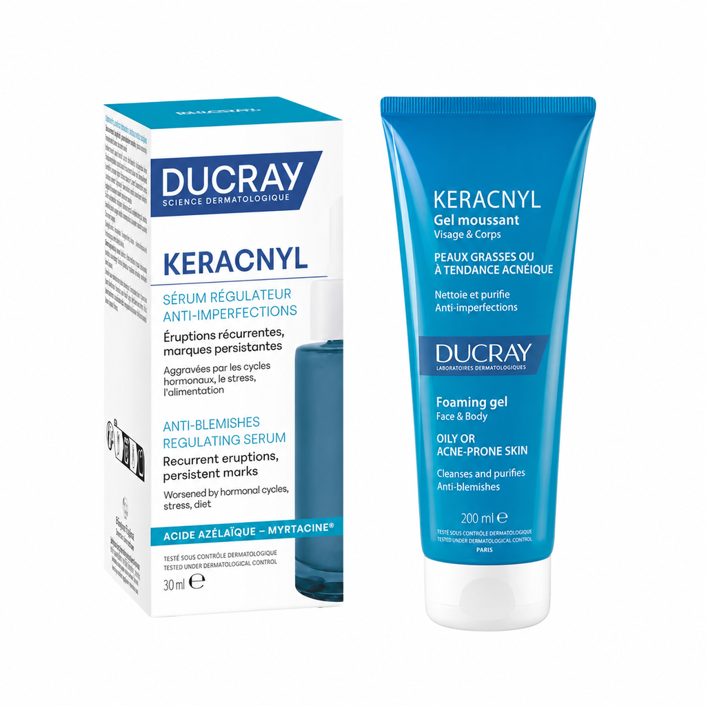 DUCRAY KERACNYL SERUM REGULATEUR ANTI IMPERFECTIONS 30ML+ KERACNYL GEL MOUSSANT 100ML OFFERT