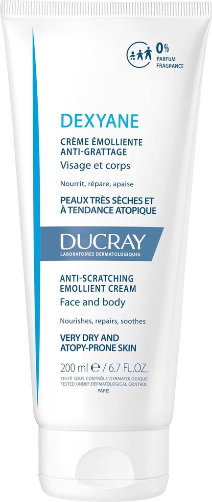 DUCRAY DEXYANE CREME EMOLLIENTE ANTI GRATTAGE PEAUX TRES SECHES A TENDANCE ATOPIQUE 200ML