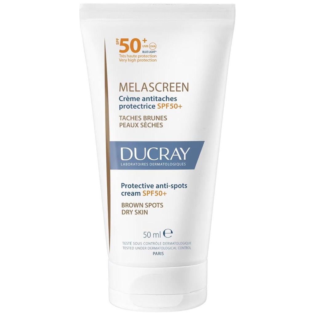  DUCRAY MELASCREEN CREME PROTECTION ANTI TACHES PEAUX SECHES SPF50+ 50ML 