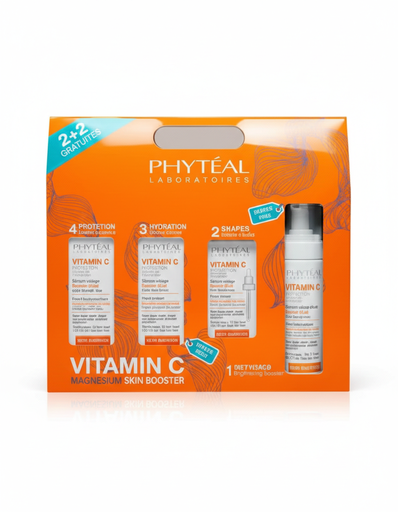 COFFRET PHYTEAL VIT C AVEC SERUM CREME HYDRATANTE ET ECRAN INVISIBLE+MOUSSE NETT GRATUIT 