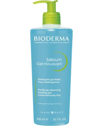 BIODERMA SEBIUM GEL MOUSSANT PURIFIANT POMPE 500ML