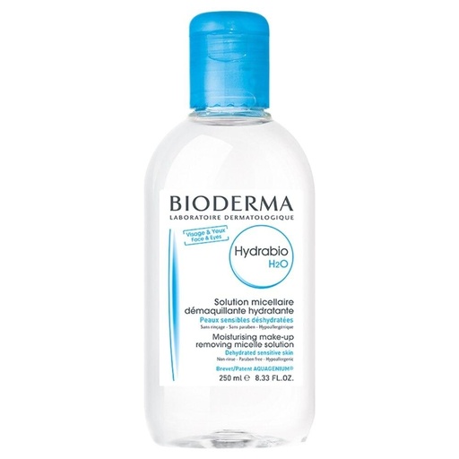 BIODERMA HYDRABIO H2O SOLUTION MICELLAIRE DEMAQUILLANTE HYDRATANTE PEAUX SENSIBLES 250ML